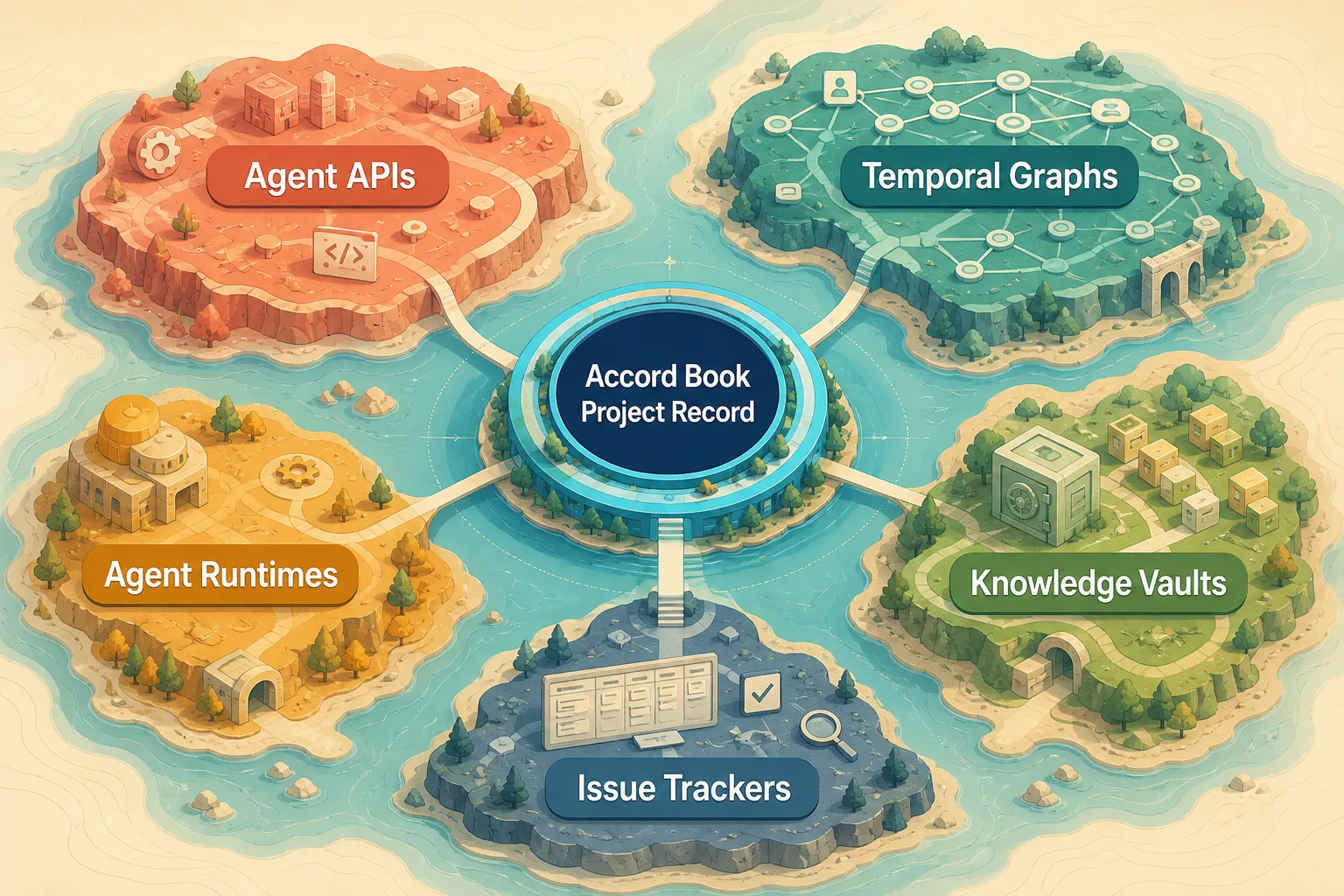 Map of AI memory product categories with Accord Book as the central project record